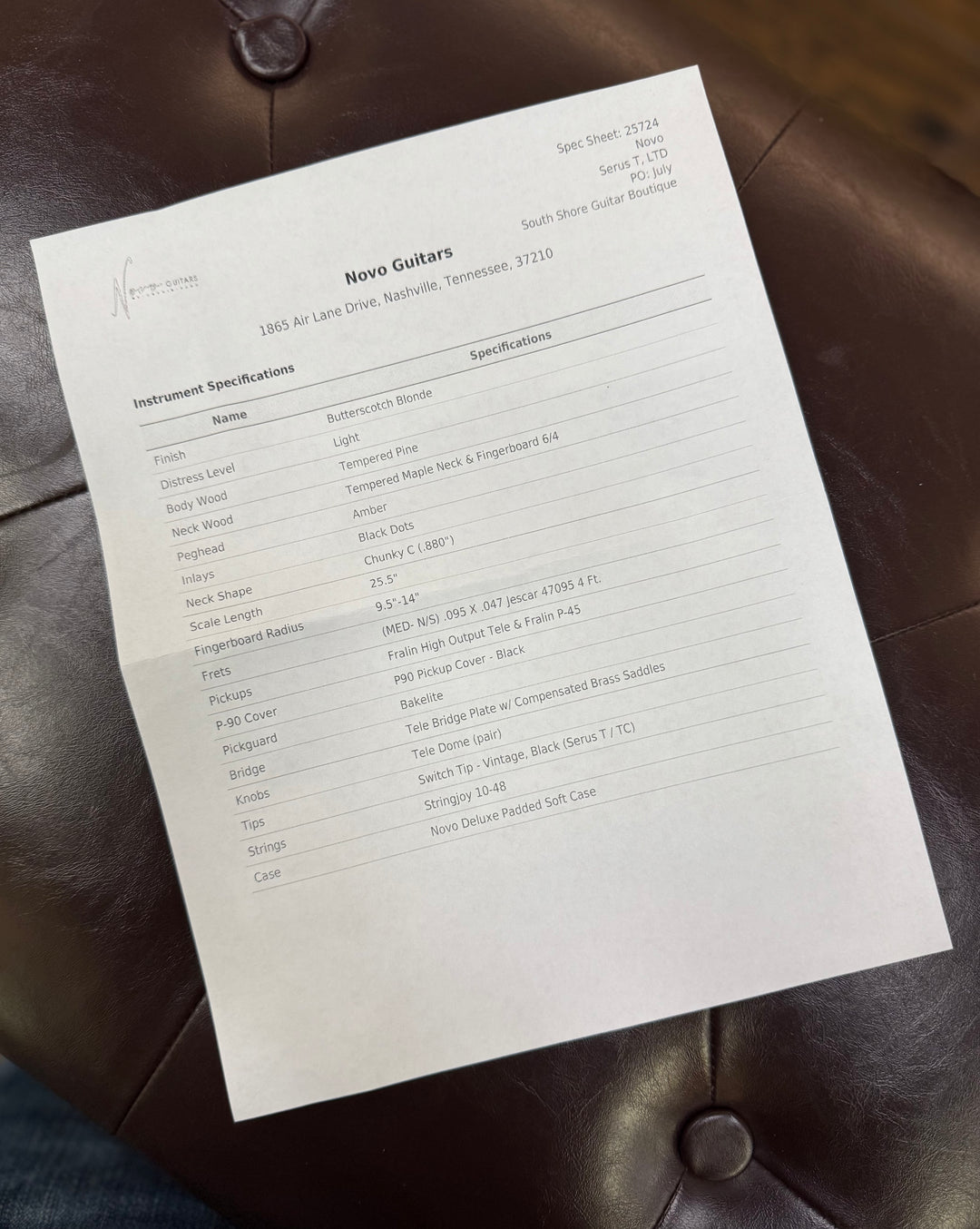 Novo SERUS T Dealer LTD. Butterscotch Blonde. New, (Authorized Dealer)