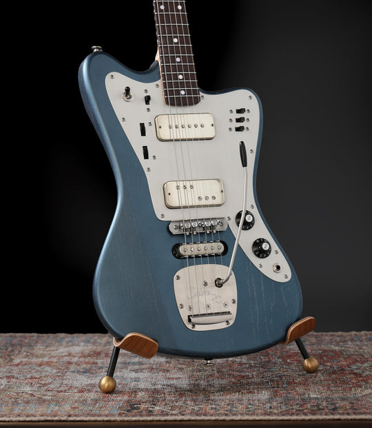 Deimel Firestar - Charcoal Blue / Natural Aluminum. Novak pickups + Leslee Circuit. NEW, (Authorized Dealer)