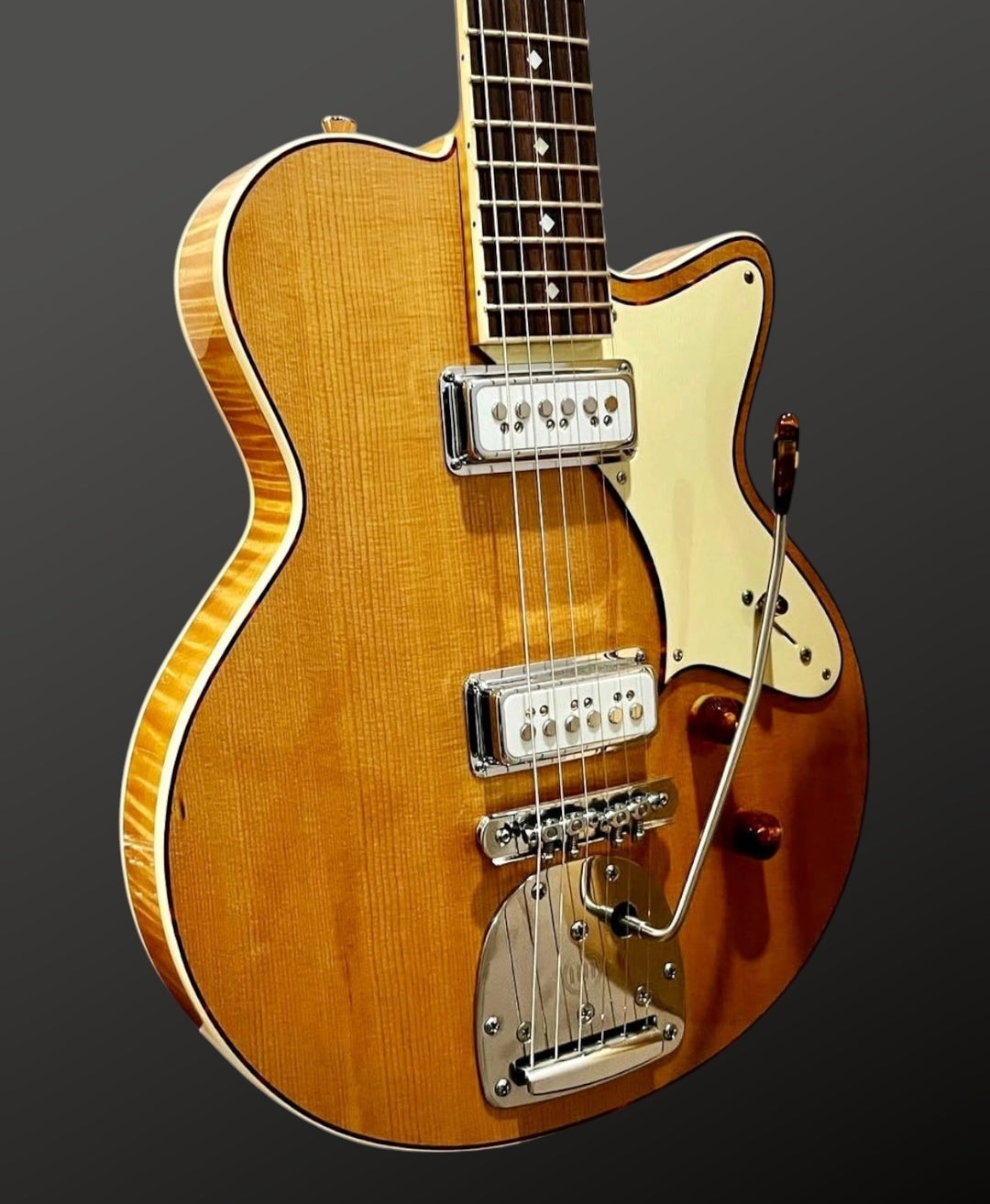 Yanuziello Electric 2021 - Natural. Duncan CS Dynasonics &amp; Mastery. Spruce / Curly Maple. by South Shore Guitar Boutique