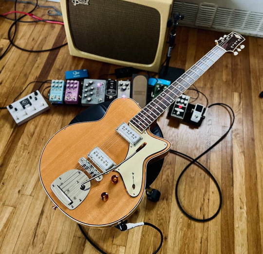 Yanuziello Electric 2021 - Natural. Duncan CS Dynasonics &amp; Mastery. Spruce / Curly Maple. by South Shore Guitar Boutique