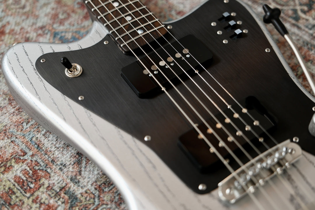 Deimel Firestar 2025 - Silver w/ Black pores & Guard. Righteous Sound Pickups. NEW, (Authorized Dealer)