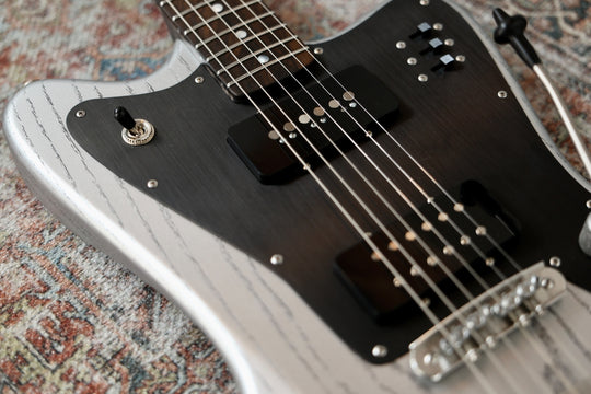 Deimel Firestar 2025 - Silver w/ Black pores & Guard. Righteous Sound Pickups. NEW, (Authorized Dealer)