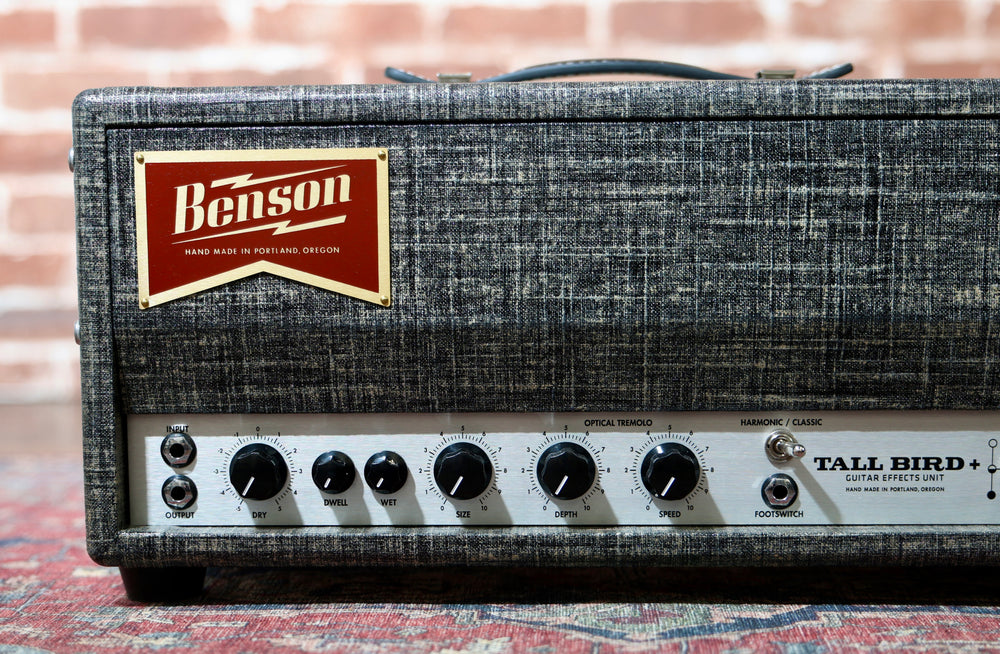 Benson Amps Tall Bird Reverb + 2026 - Black / Silver. Spring Reverb + Optical & Harmonic Tremolo. NEW, Authorized Dealer) by Benson Amps