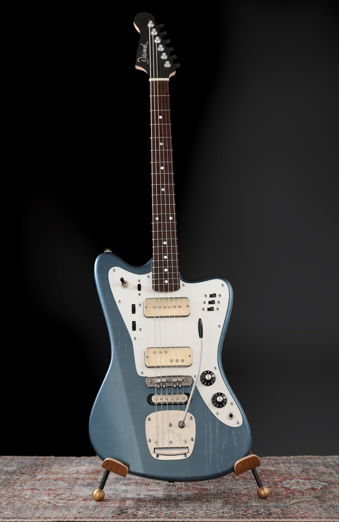 Deimel Firestar - Charcoal Blue / Natural Aluminum. Novak pickups + Leslee Circuit. NEW, (Authorized Dealer)