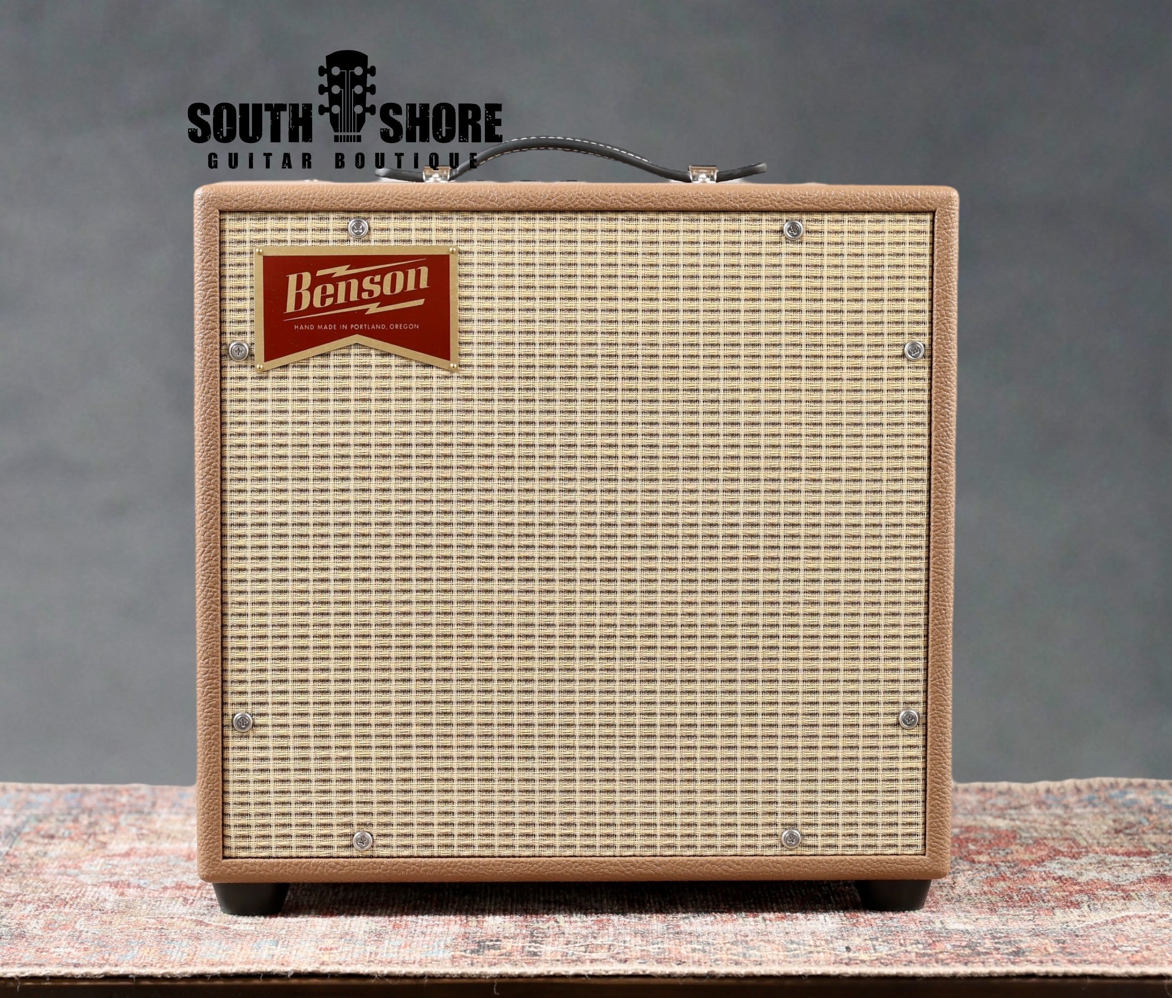 Benson Amps Nathan Jr. Reverb Combo 2025 in Cocoa with Light Brown Wheat Grill-Cloth, front view.