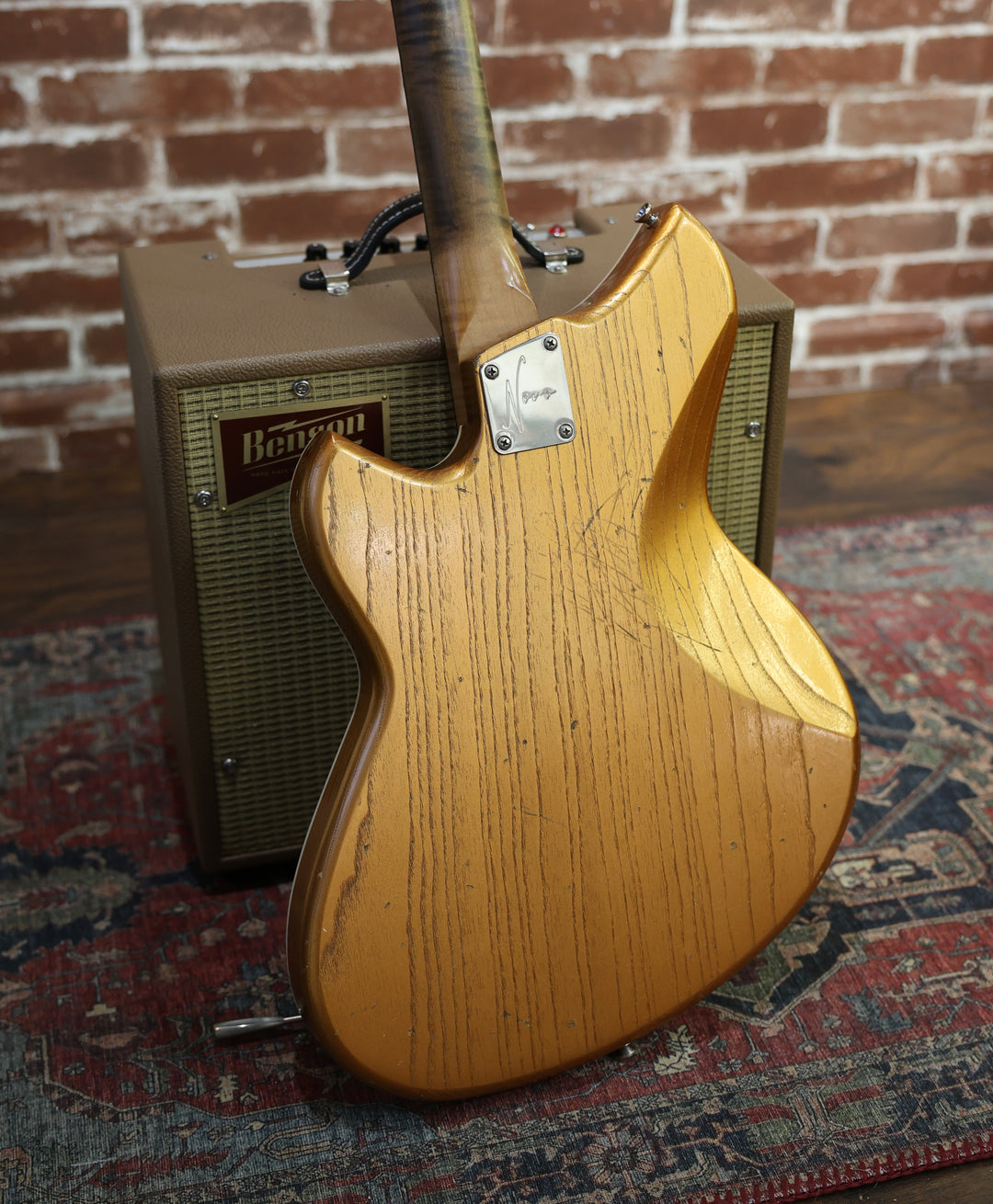 Novo Guitars Miris J - Aztec Gold / Lollar Gold Foils. Ash / Flame-Maple. NEW, Authorized Dealer) by South Shore Guitar Boutique