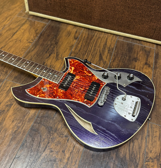 2025 Novo Signature Miris J in Purple Stranger - Lollar Staple P-90’s. Buily by owner Dennis Fano. by South Shore Guitar Boutique