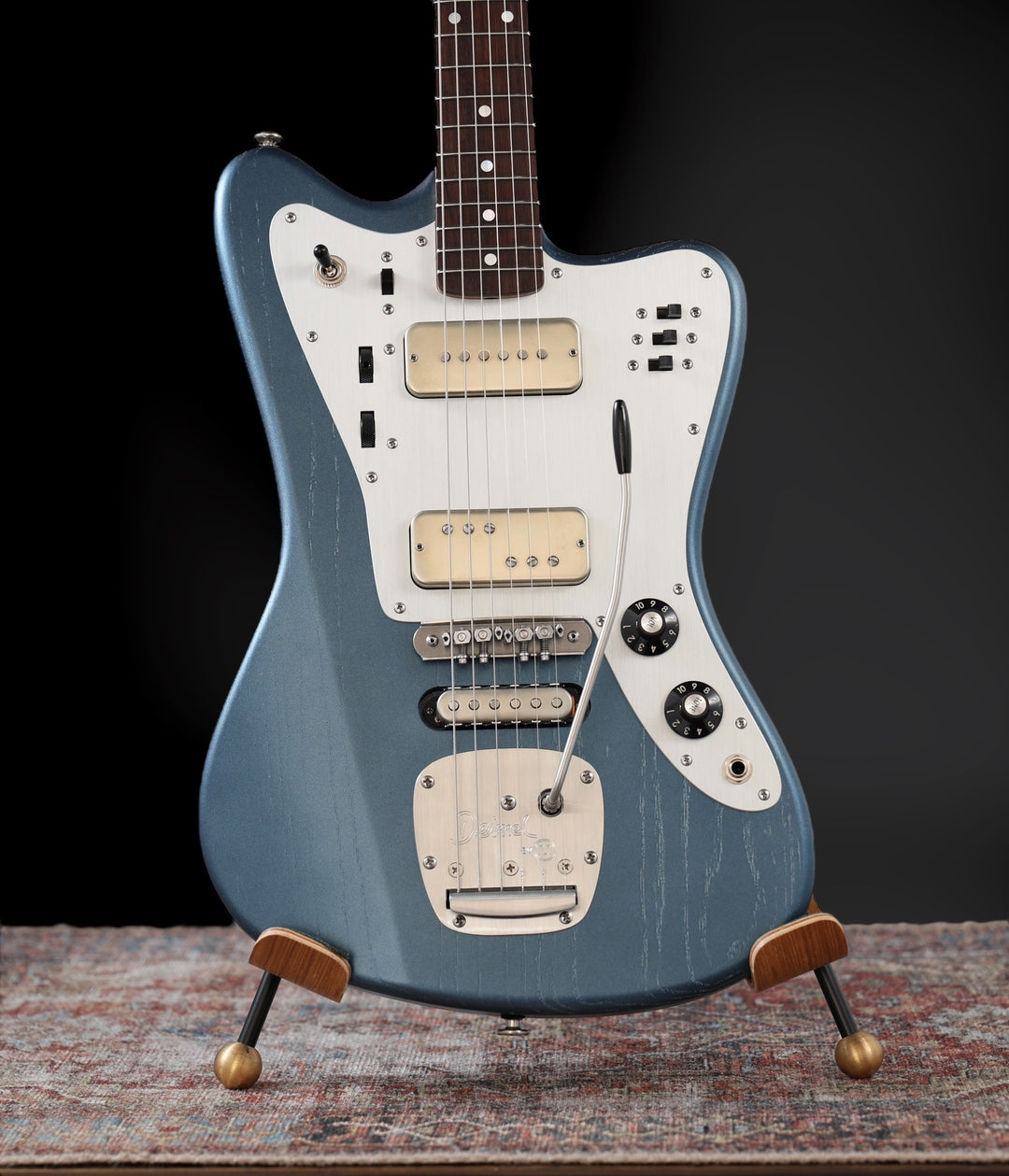 Deimel Firestar - Charcoal Blue / Natural Aluminum. Novak pickups + Leslee Circuit. NEW, (Authorized Dealer)