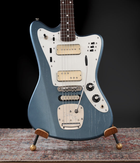 Deimel Firestar - Charcoal Blue / Natural Aluminum. Novak pickups + Leslee Circuit. NEW, (Authorized Dealer)