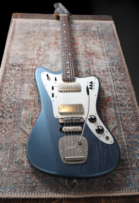 Deimel Firestar - Charcoal Blue / Natural Aluminum. Novak pickups + Leslee Circuit. NEW, (Authorized Dealer)