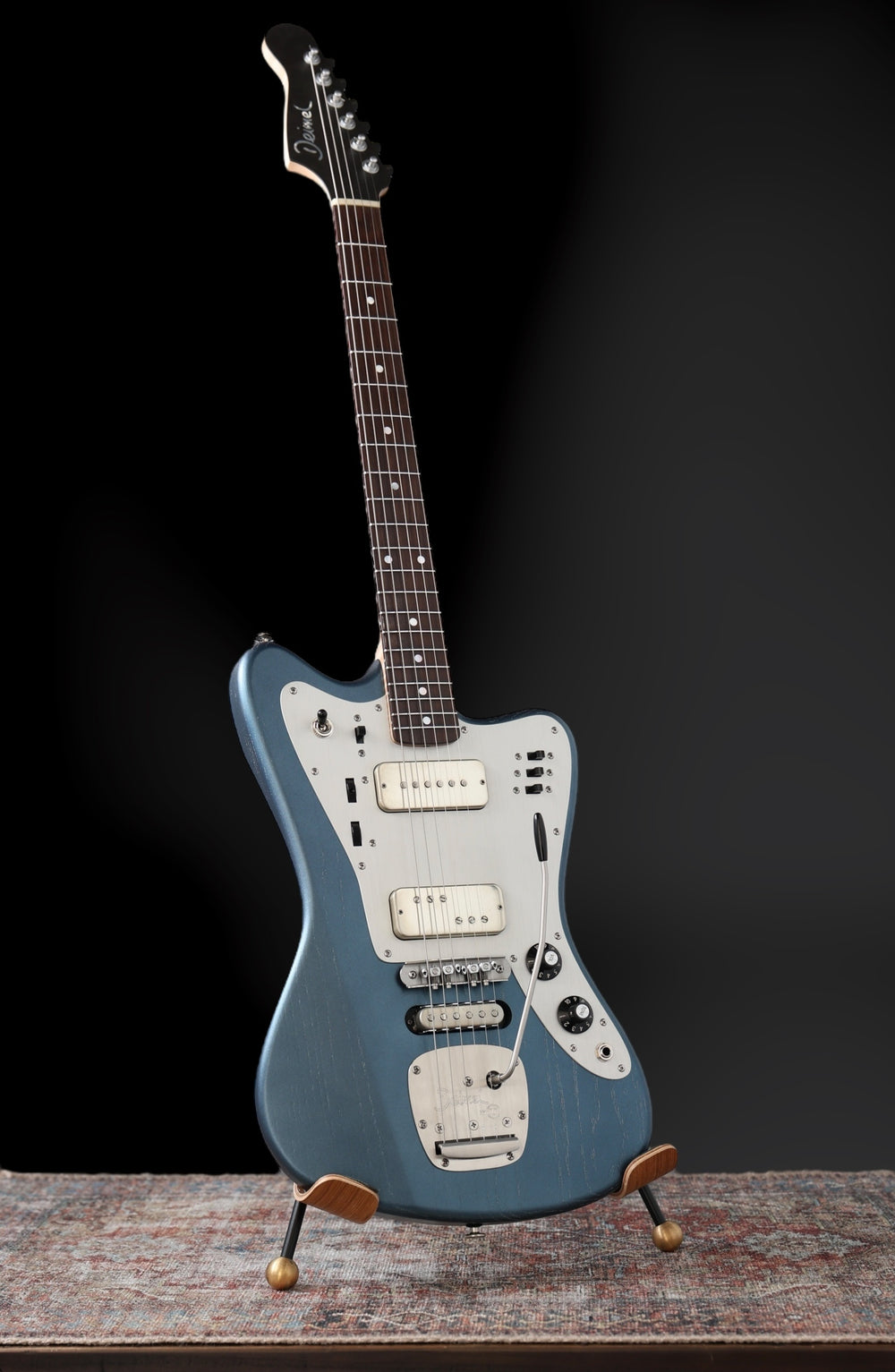 Deimel Firestar - Charcoal Blue / Natural Aluminum. Novak pickups + Leslee Circuit. NEW, (Authorized Dealer)