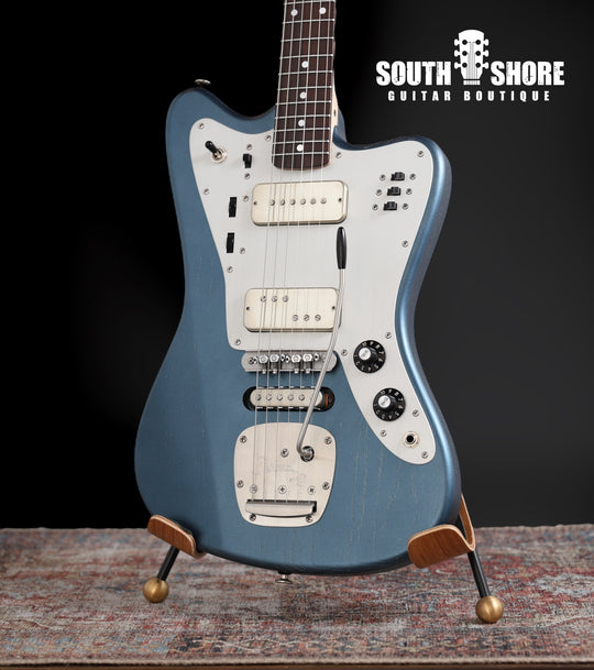 Deimel Firestar - Charcoal Blue / Natural Aluminum. Novak pickups + Leslee Circuit. NEW, (Authorized Dealer)
