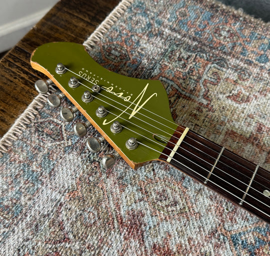 Novo Serus J Custom — Uffington Green over ’64 3-Tone Burst - NEW, (Authorized Dealer) by South Shore Guitar Boutique