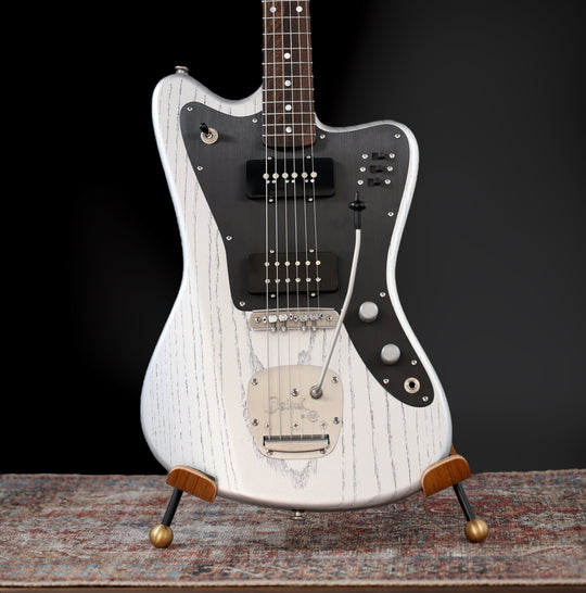 Deimel Firestar 2025 - Silver w/ Black pores & Guard. Righteous Sound Pickups. NEW, (Authorized Dealer)