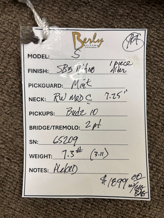 Berly S-Style Nitro finish / Budz Pickups