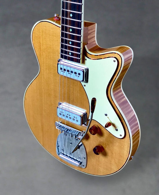 Yanuziello Electric 2021 - Natural. Duncan CS Dynasonics &amp; Mastery. Spruce / Curly Maple. by South Shore Guitar Boutique