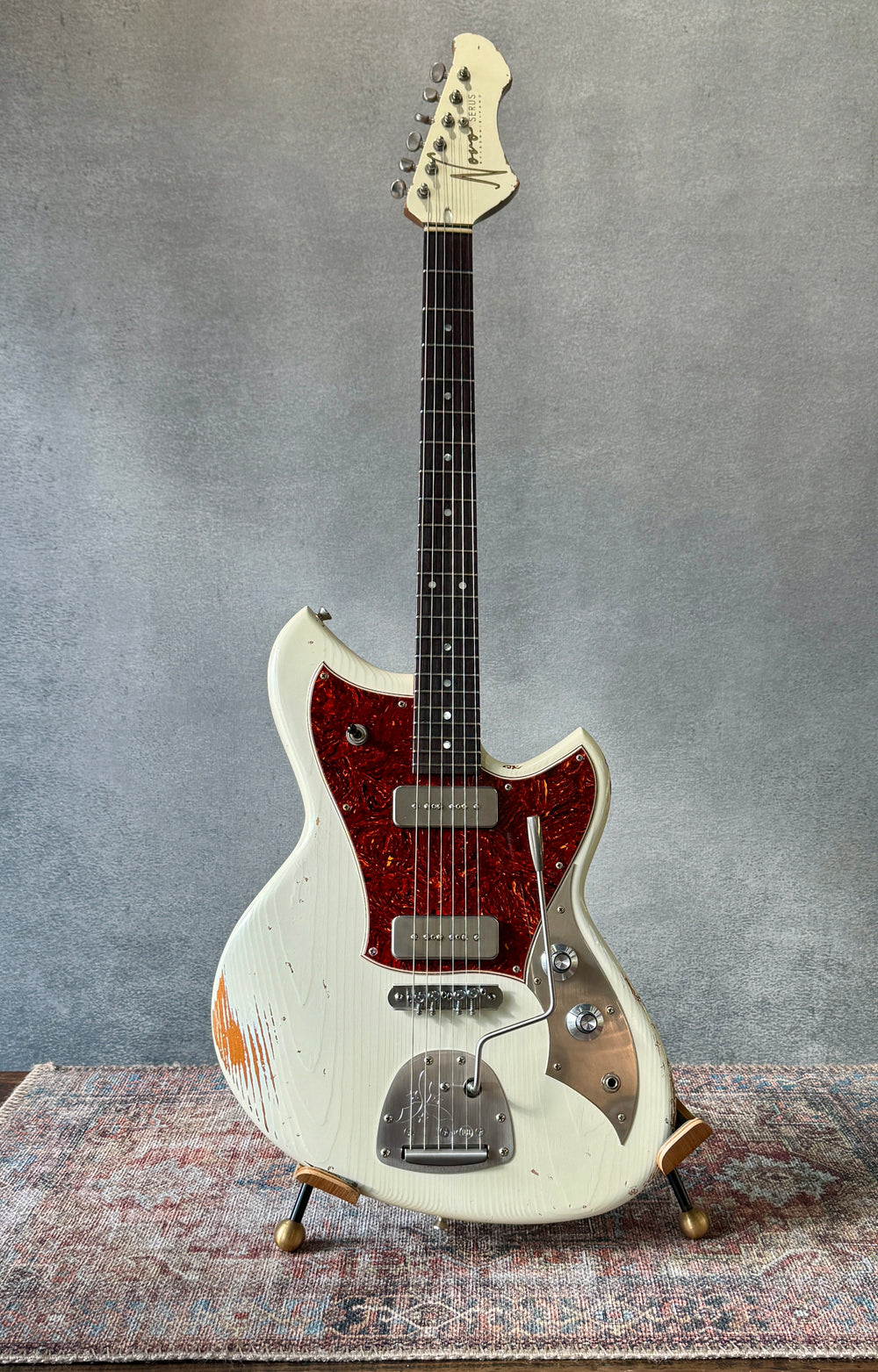 Novo Serus J — Olympic White over Aztec Gold, NEW - (Authorized Dealer) by South Shore Guitar Boutique