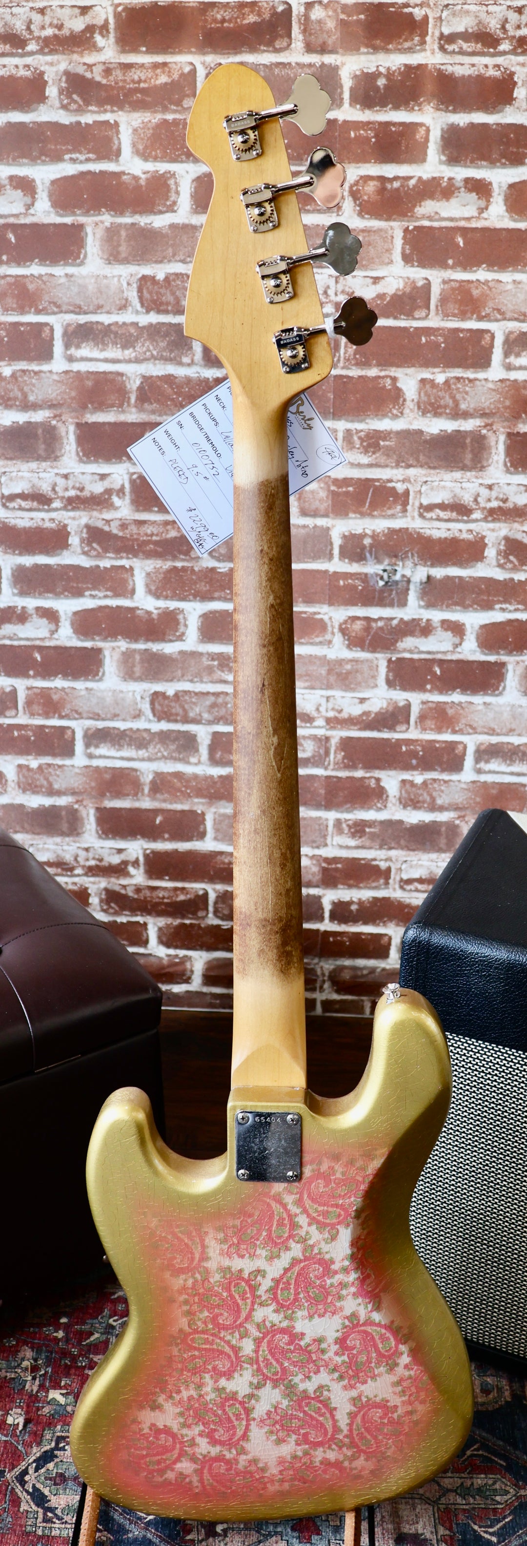 Berly J Bass - Pink/Gold Paisley. NEW (Authorized Dealer) by South Shore Guitar Boutique