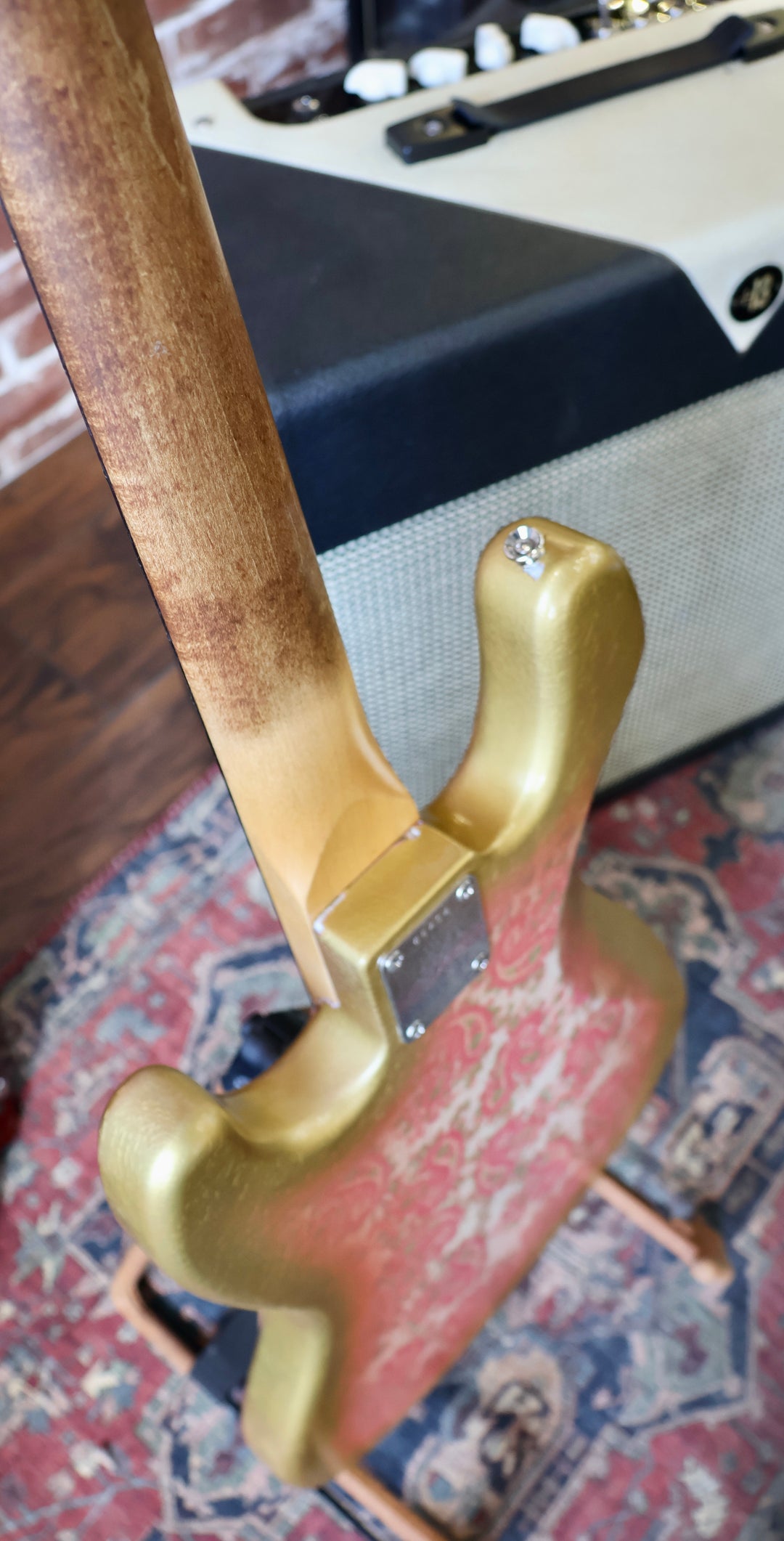 Berly J Bass - Pink/Gold Paisley. NEW (Authorized Dealer) by South Shore Guitar Boutique