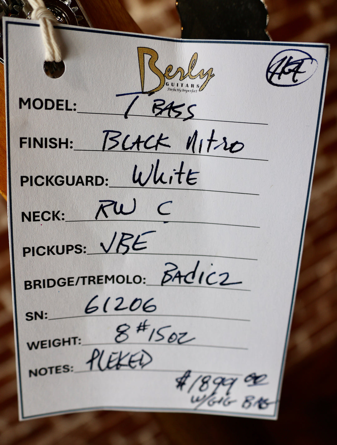 Berly T-Bass - Black. NEW (Authorized Dealer) by South Shore Guitar Boutique
