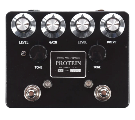 Browne Amplification Protein Dual Overdrive v4 Pedal in Black (Authorized Dealer) by Browne Amplification