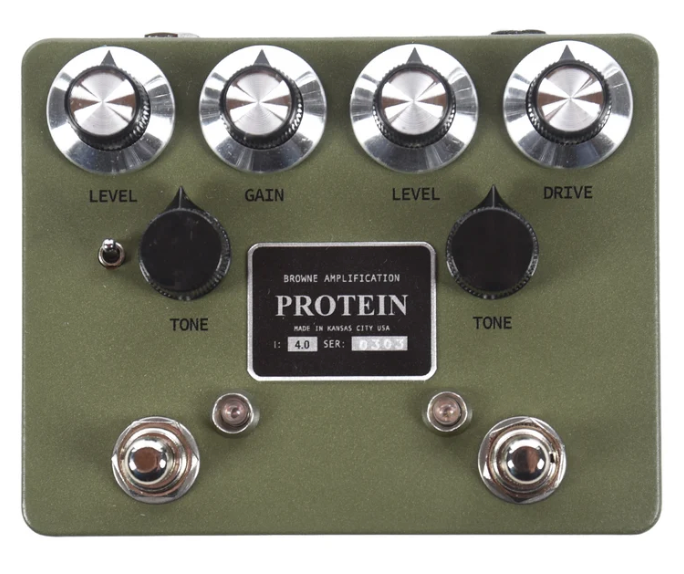 Browne Amplification Protein Dual Overdrive v4 Pedal in Green (Authorized Dealer) by Browne Amplification