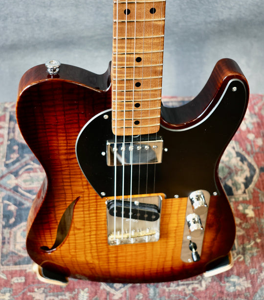 CP Thorton Thinline Classic II-European Fiddleback Ash-Tobacco Burst (S/N825) by CP Thornton