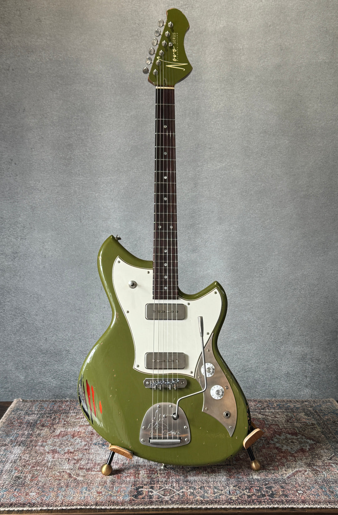 Novo Serus J Custom — Uffington Green over ’64 3-Tone Burst - NEW, (Authorized Dealer) by South Shore Guitar Boutique
