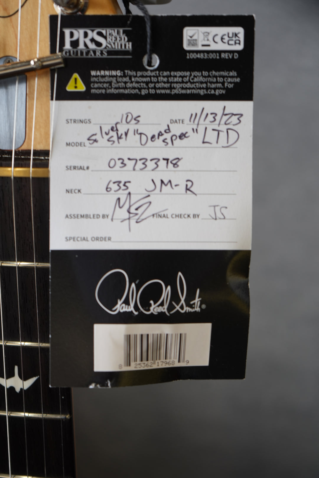 PRS Silver Sky Dead Spec JM-R (Authorized Dealer)