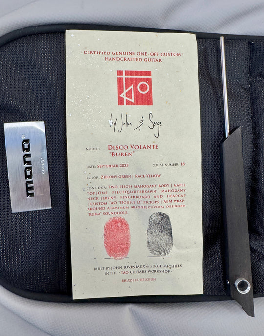 Tao Guitars - Disco Volante “Buren” - ZIELONY GREEN / RACE YELLOW - 2025