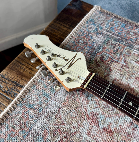 Novo Serus J — Olympic White over Aztec Gold, NEW - (Authorized Dealer) by South Shore Guitar Boutique