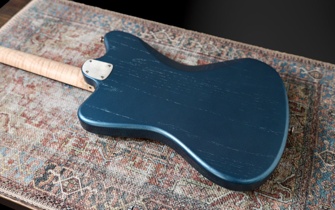 Deimel Firestar - Charcoal Blue / Natural Aluminum. Novak pickups + Leslee Circuit. NEW, (Authorized Dealer)