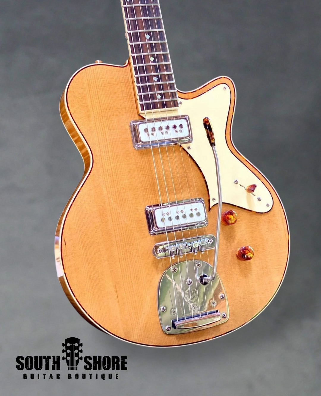 Yanuziello Electric 2021 - Natural. Duncan CS Dynasonics &amp; Mastery. Spruce / Curly Maple. by South Shore Guitar Boutique