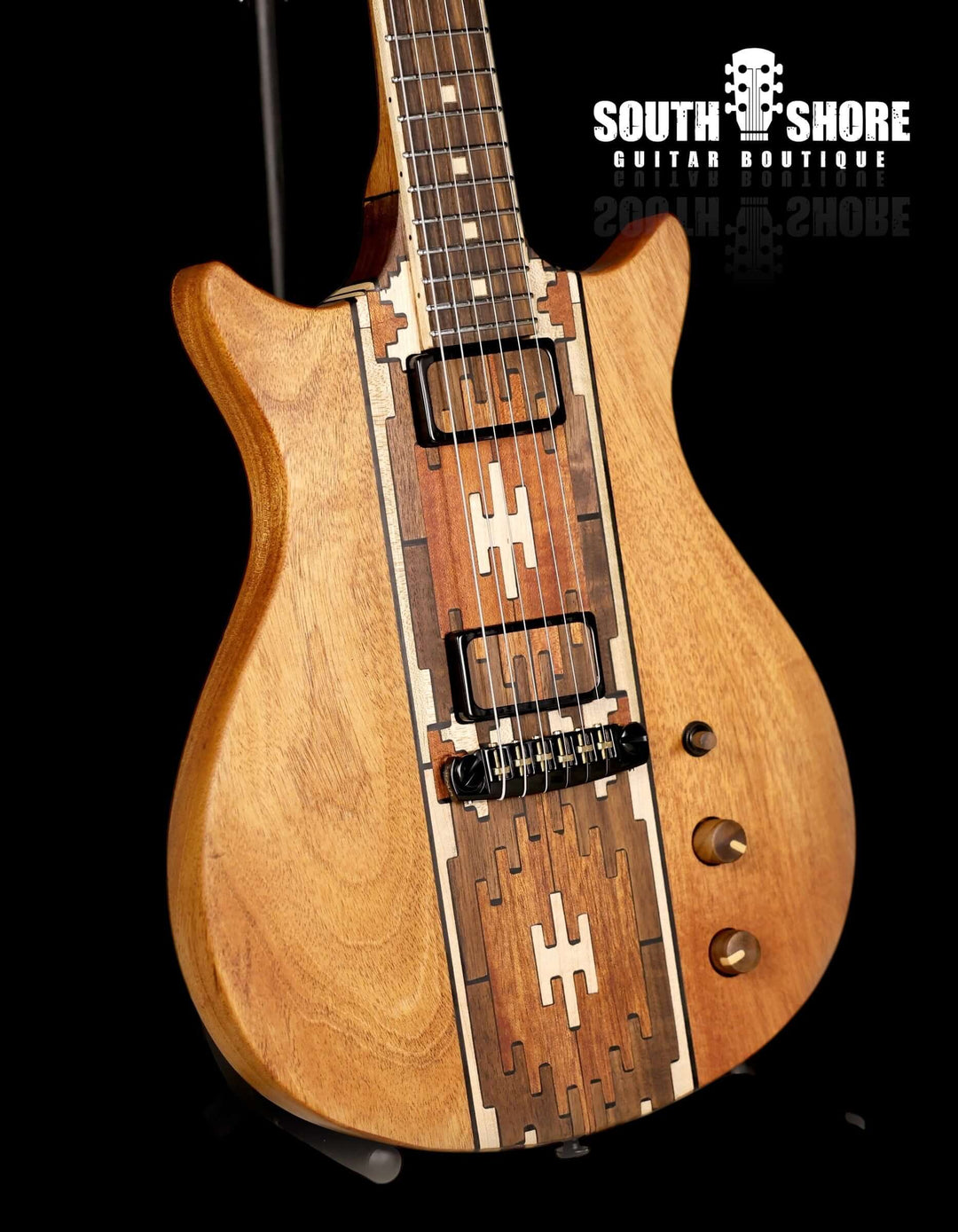 Myōōz guitar Legacy Model One, showcasing unique wood design and craftsmanship from South Shore Guitar Boutique.