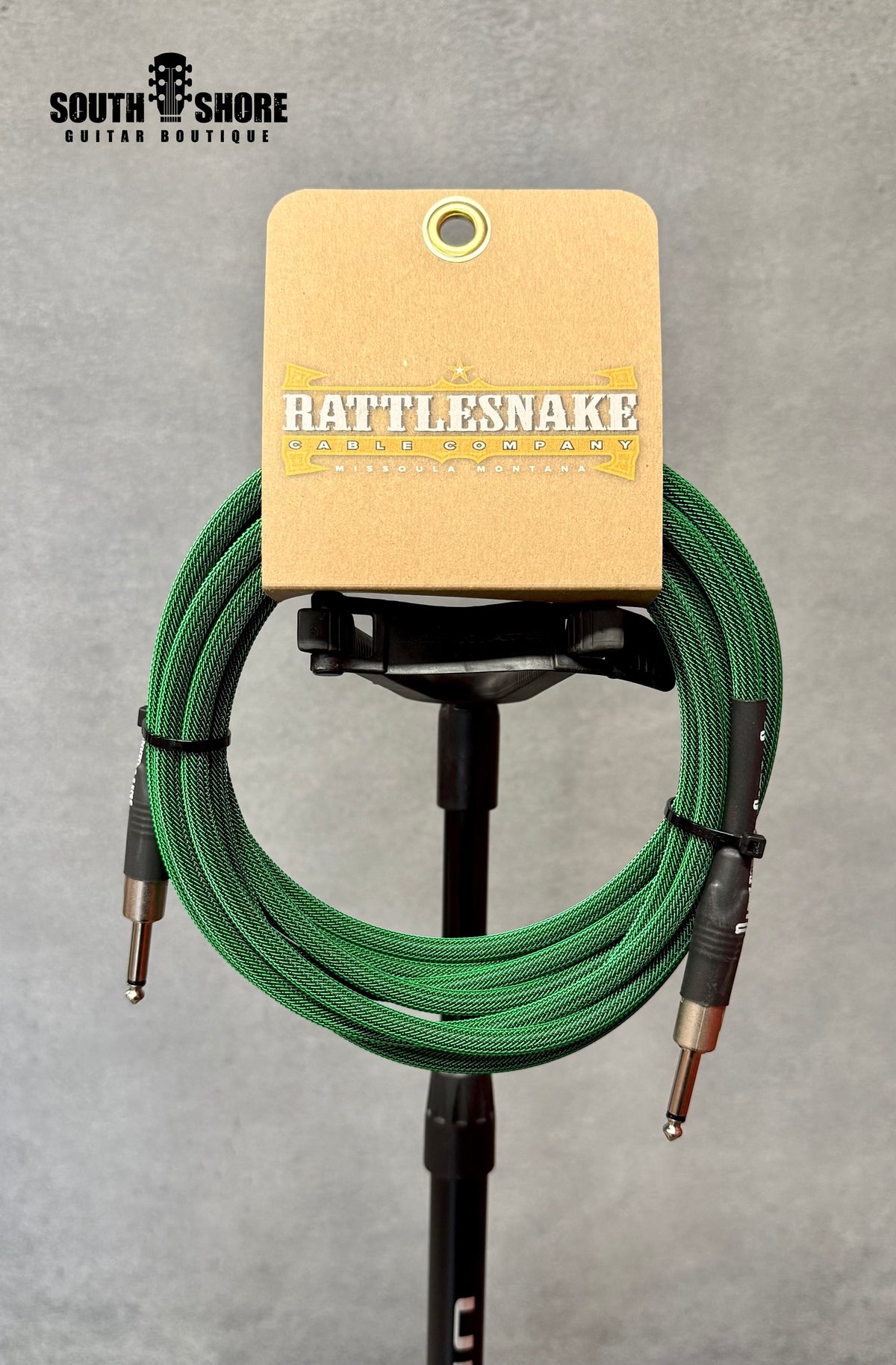 Rattlesnake 15' Standard Straight to Straight - Mean Green (Authorized Dealer) by Rattlesnake Cable Company