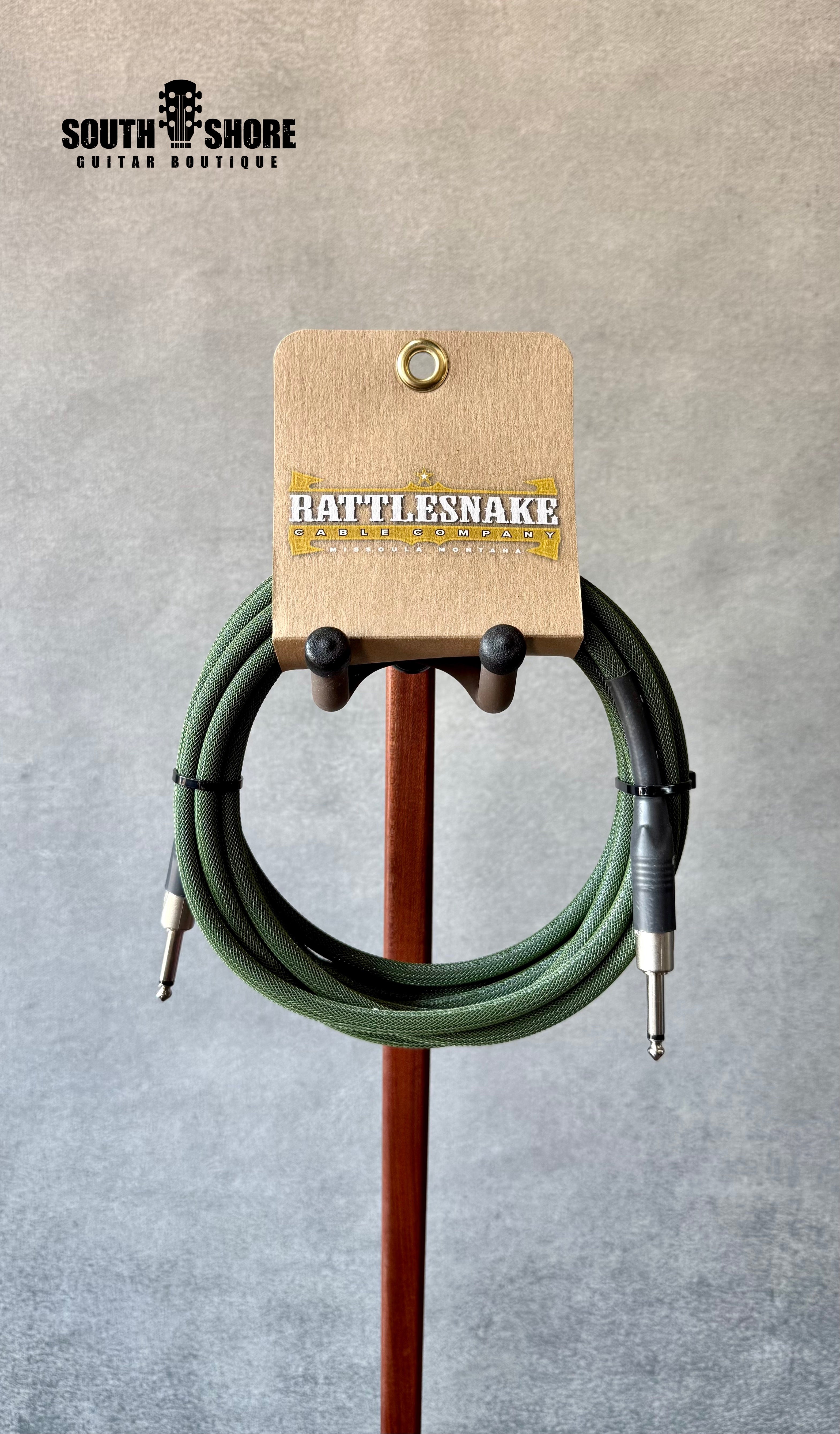 Rattlesnake 15' Standard Radar Olive Instrument Cable – Straight to Straight (Authorized Dealer) by Rattlesnake Cable Company