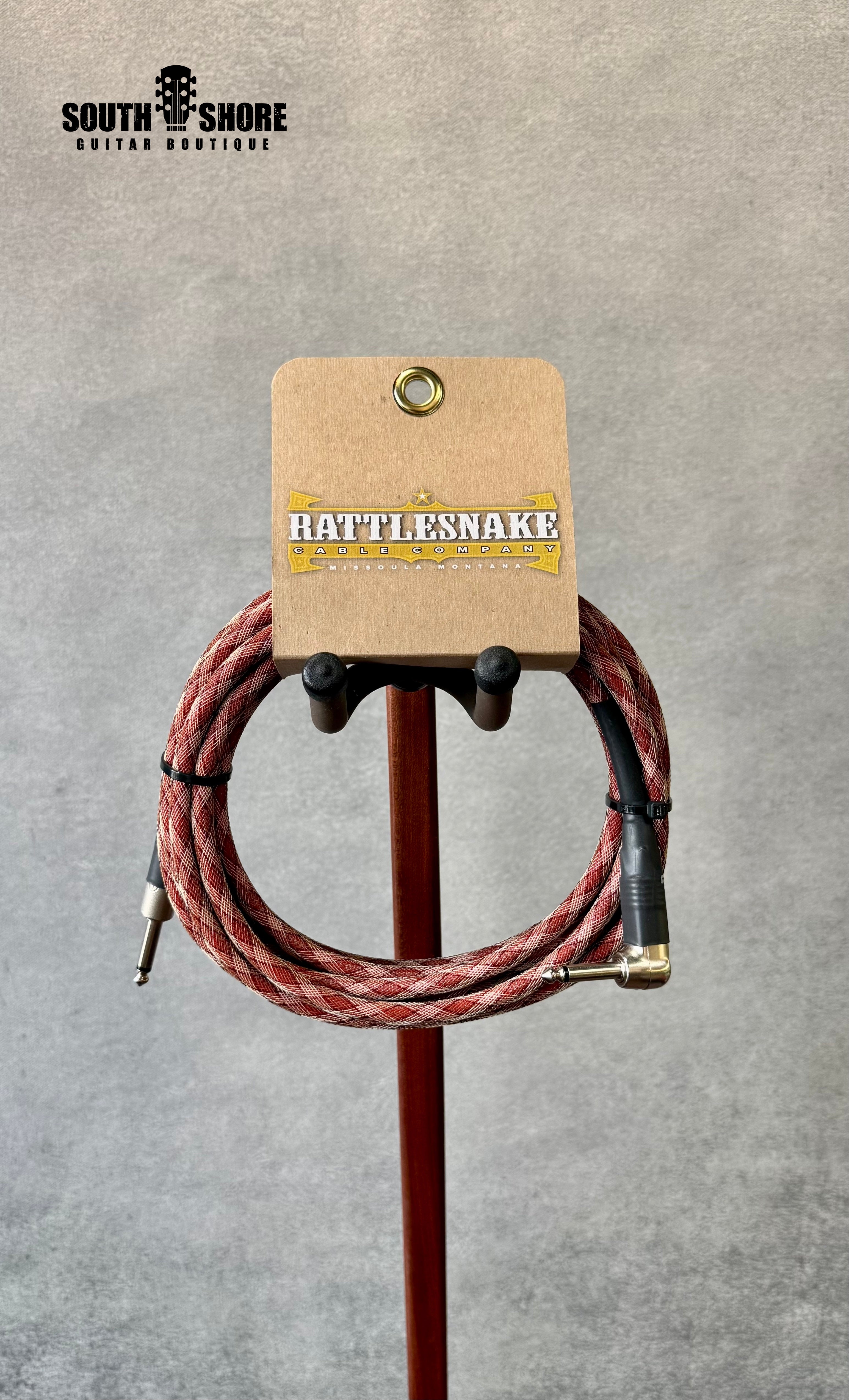 The Rattlesnake 15' Standard Straight to Right Angle - Red Snake by Rattlesnake Cable Company