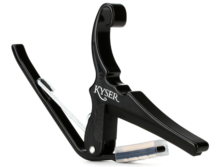 Kyser Quick-Change Capo for Acoustic Guitar - Black (Authorized Dealer) by Kyser