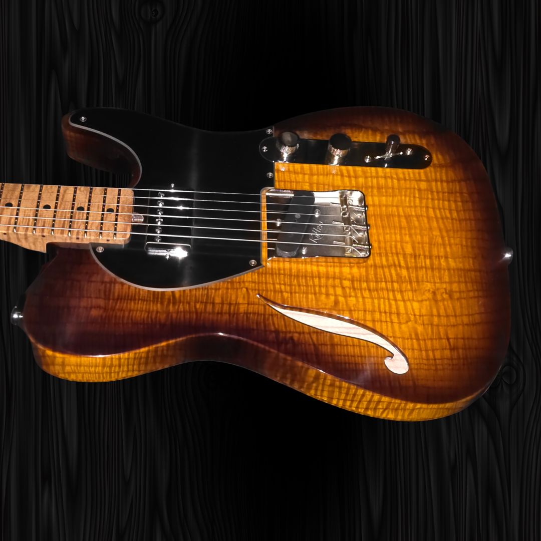 CP Thornton Thinline Classic II-European Fiddleback Ash-Tobacco Burst (Authorized Dealer) by CP Thornton