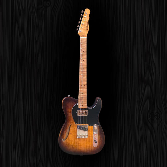 CP Thornton Thinline Classic II-European Fiddleback Ash-Tobacco Burst (Authorized Dealer) by CP Thornton
