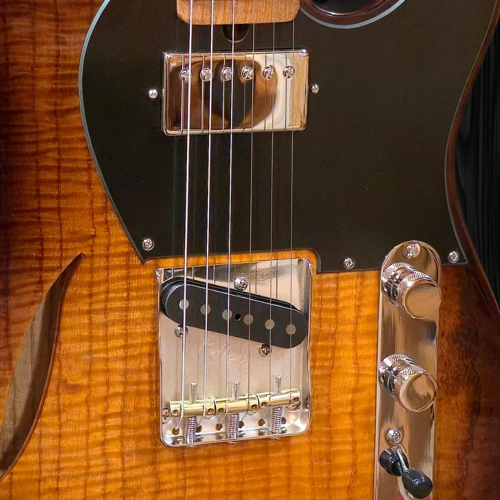 CP Thornton Thinline Classic II-European Fiddleback Ash-Tobacco Burst (Authorized Dealer) by CP Thornton