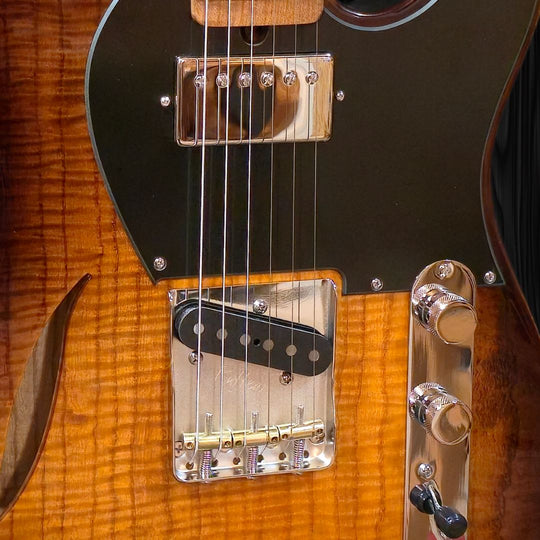 CP Thornton Thinline Classic II-European Fiddleback Ash-Tobacco Burst (Authorized Dealer) by CP Thornton