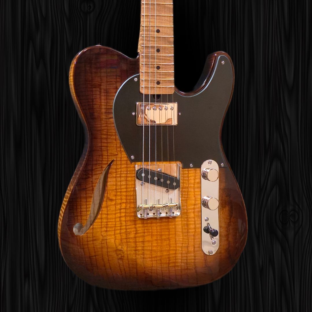CP Thornton Thinline Classic II-European Fiddleback Ash-Tobacco Burst (Authorized Dealer) by CP Thornton