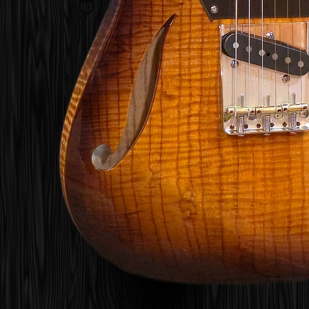 CP Thornton Thinline Classic II-European Fiddleback Ash-Tobacco Burst (Authorized Dealer) by CP Thornton
