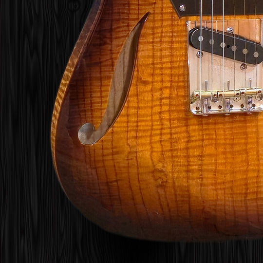 CP Thornton Thinline Classic II-European Fiddleback Ash-Tobacco Burst (Authorized Dealer) by CP Thornton