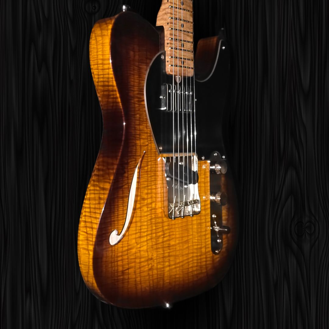 CP Thornton Thinline Classic II-European Fiddleback Ash-Tobacco Burst (Authorized Dealer) by CP Thornton