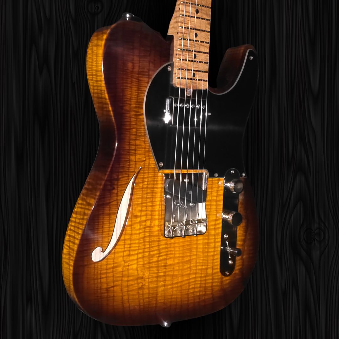 CP Thornton Thinline Classic II-European Fiddleback Ash-Tobacco Burst (Authorized Dealer) by CP Thornton
