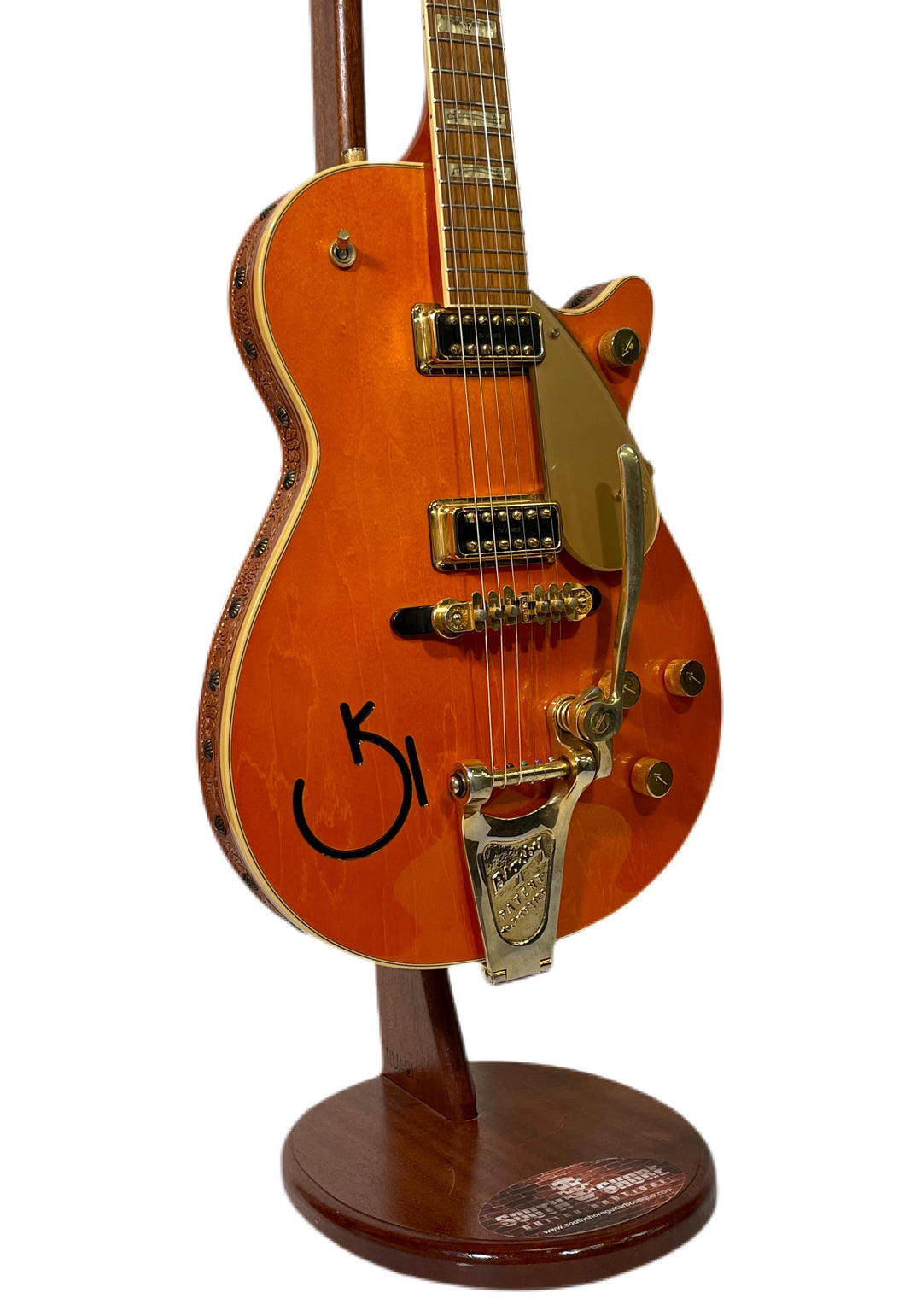 Gretsch Roundup 6121 2006 Orange w/ leather trim &amp; upgraded TV Jones Filtertrons + Extra Bigsby Arm by Gretsch