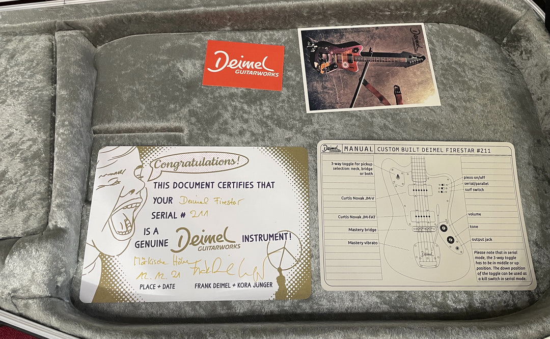 Deimel Firestar Open Pore Black Finish w/ Novak Pickups NEW (Authorized Dealer)