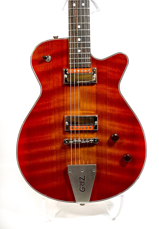 Grez Mendocino 2021 Cherry Burst, Novak Gold Foil Pickups NEW 5lbs 4oz (Authorized Dealer)